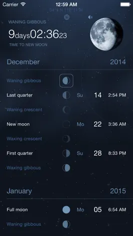 Game screenshot Moon Phases Deluxe - Full and New Moon Calendar mod apk