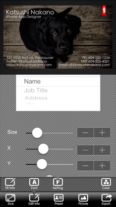 BusinessCardDesigner - Business Card Maker with AirPrint screenshot 2
