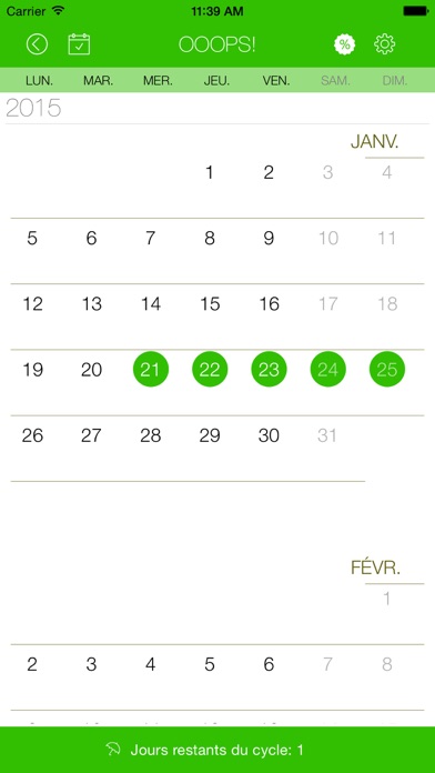 Screenshot #3 pour Ooops! calendrier pour femmes – calculez votre cycle et votre ovulation mensuels, calculez votre cycle menstruel, calculateur de cycle menstruel