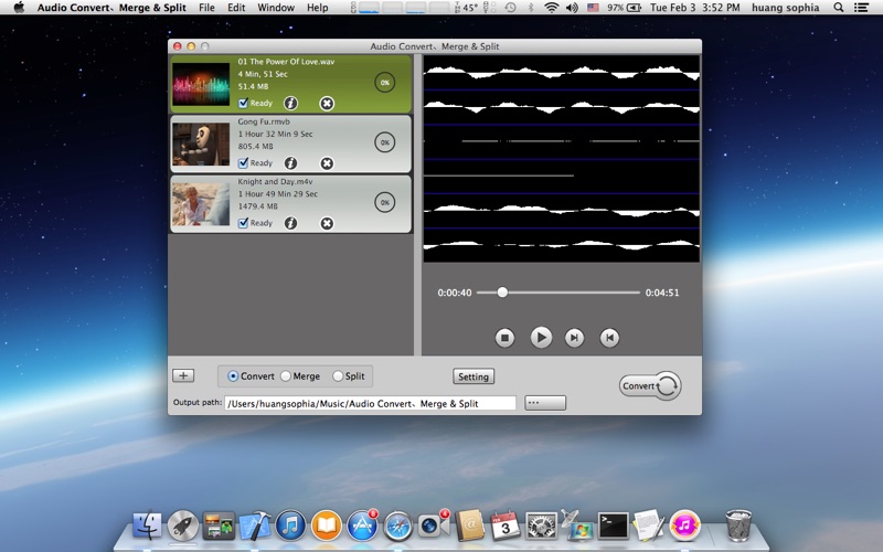 Screenshot #1 pour Audio Convert、Merge & Split