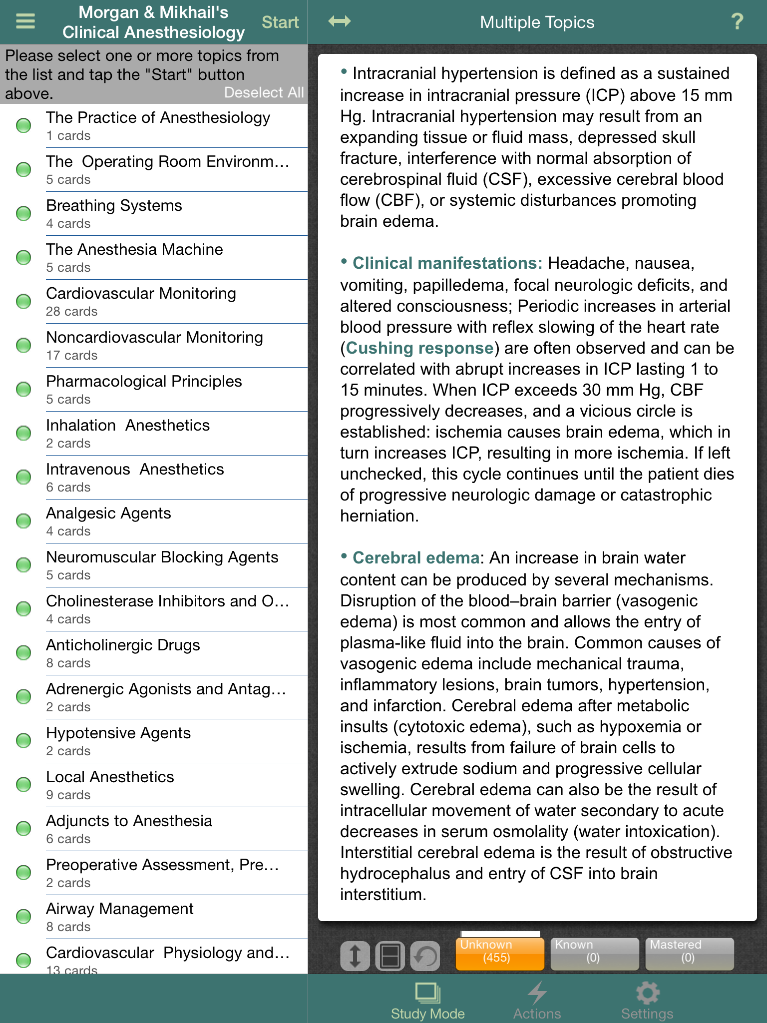 Morgan & Mikhail's Clinical Anesthesiology Flashcards screenshot 6