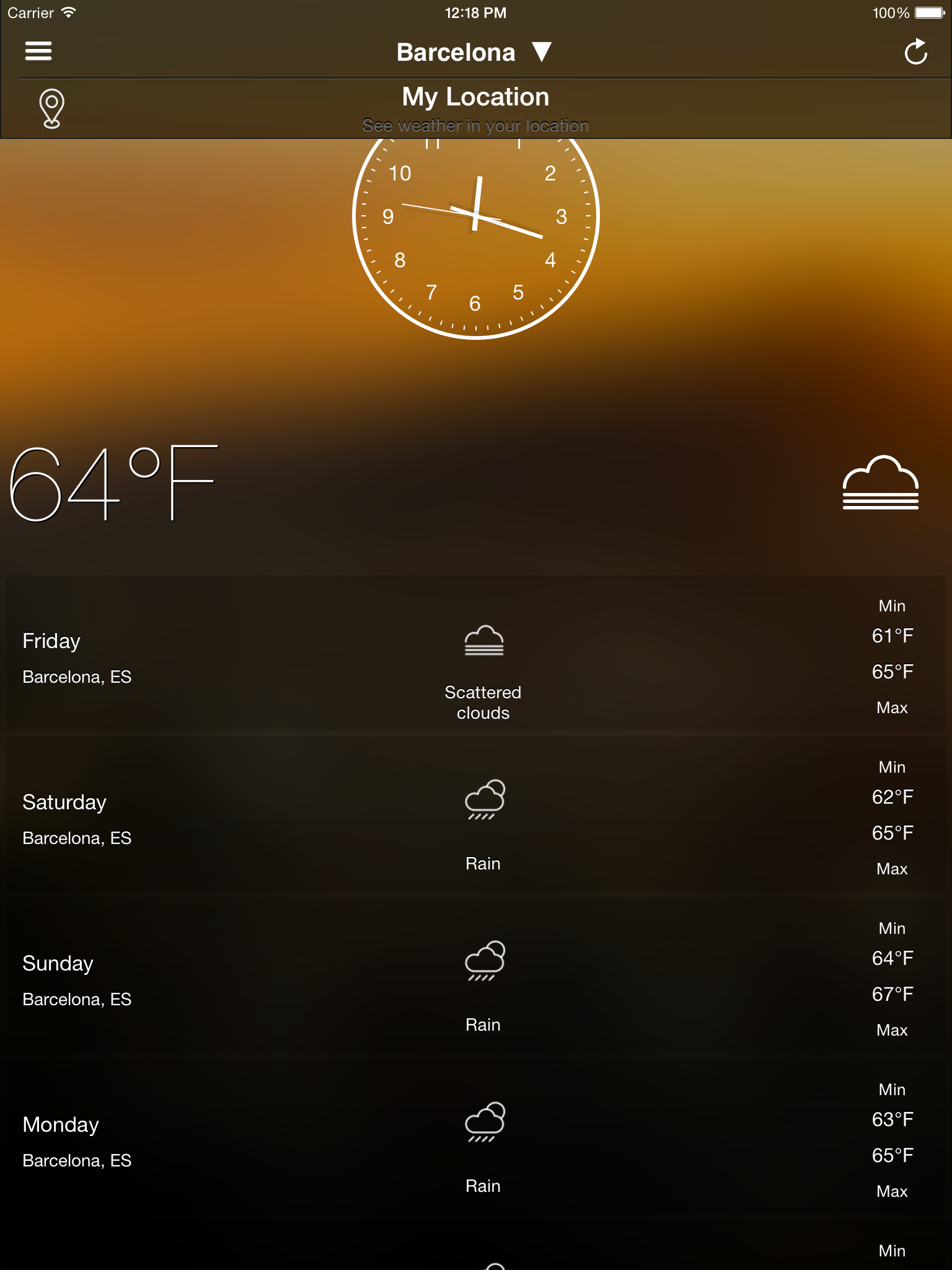 Weather & Clock