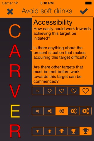 CARVER Prioritizer screenshot 2