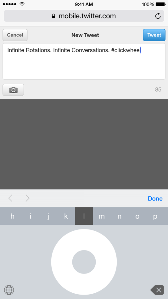 Click Wheel Keyboard (iOS) Ved: Adam Bell Click Wheel Keyboard (iOS) Ved: Adam Bell