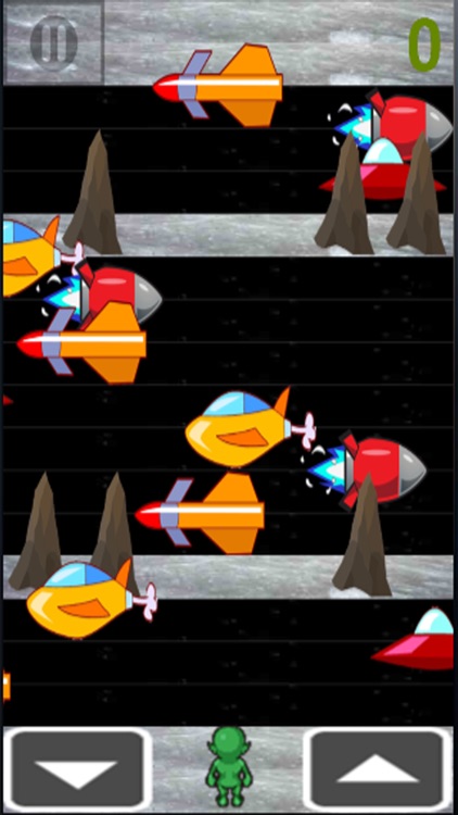 Alien robots invaders run cross road in the space