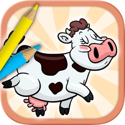 Livre pour colorier des animaux de la ferme- colorier et peindre des animaux
