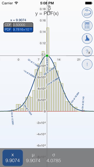 Bell Curves - graphing calculator for the normal distribution functionのおすすめ画像1