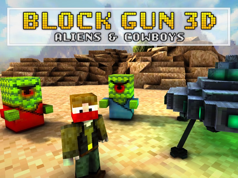 Block Gun HD: Aliens vs Cowboys Pixel FPS Shooter screenshot 6