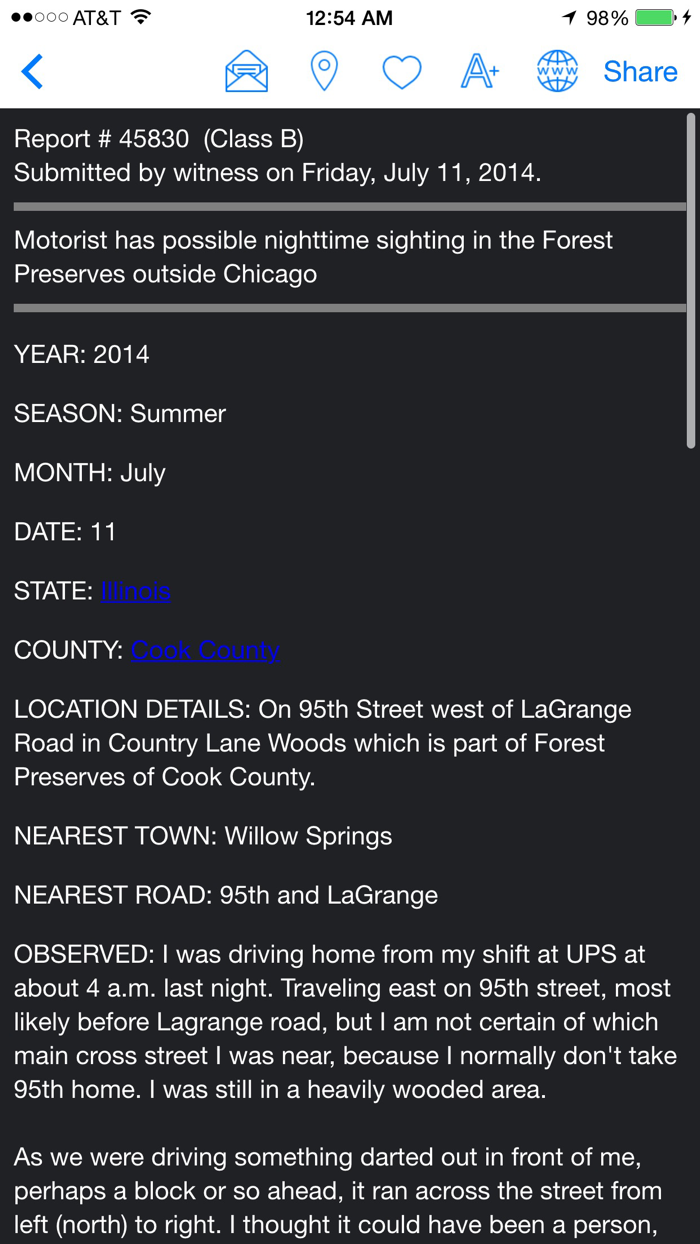 BFRO - Official Bigfoot Field Researchers Organization app