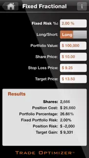 trade optimizer: stock position sizing calc calculator iphone screenshot 1