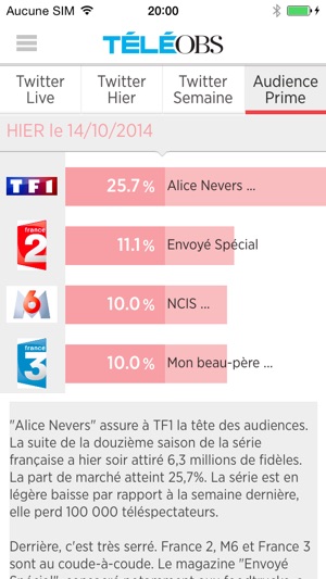 TéléObs - programme TV, actu, sélection et critique par l'Ob(圖2)-速報App