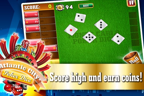 Atlantic City Poker Dice PRO - Best VIP Addicting Yatzy Style Casino Game screenshot 2