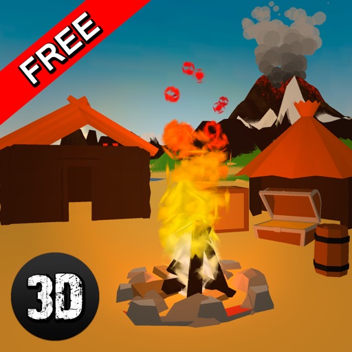 Pixel Volcano Island Survival Simulator 3D icon