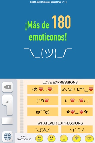 ASCII Emoticon & Smiley Keyboard (emoji emotes faces expressions and emotions) screenshot 2