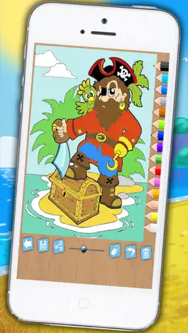 Game screenshot Краска и цвет пираты - Образовательные пираты раскраски игры для детей в возрасте от 1 до 6 лет hack