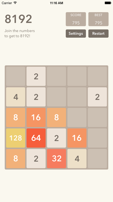 Screenshot #1 pour 8192 game HD - max puzzle number challenge
