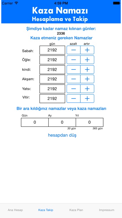 Kaza Namazı Hesaplama ve Takip