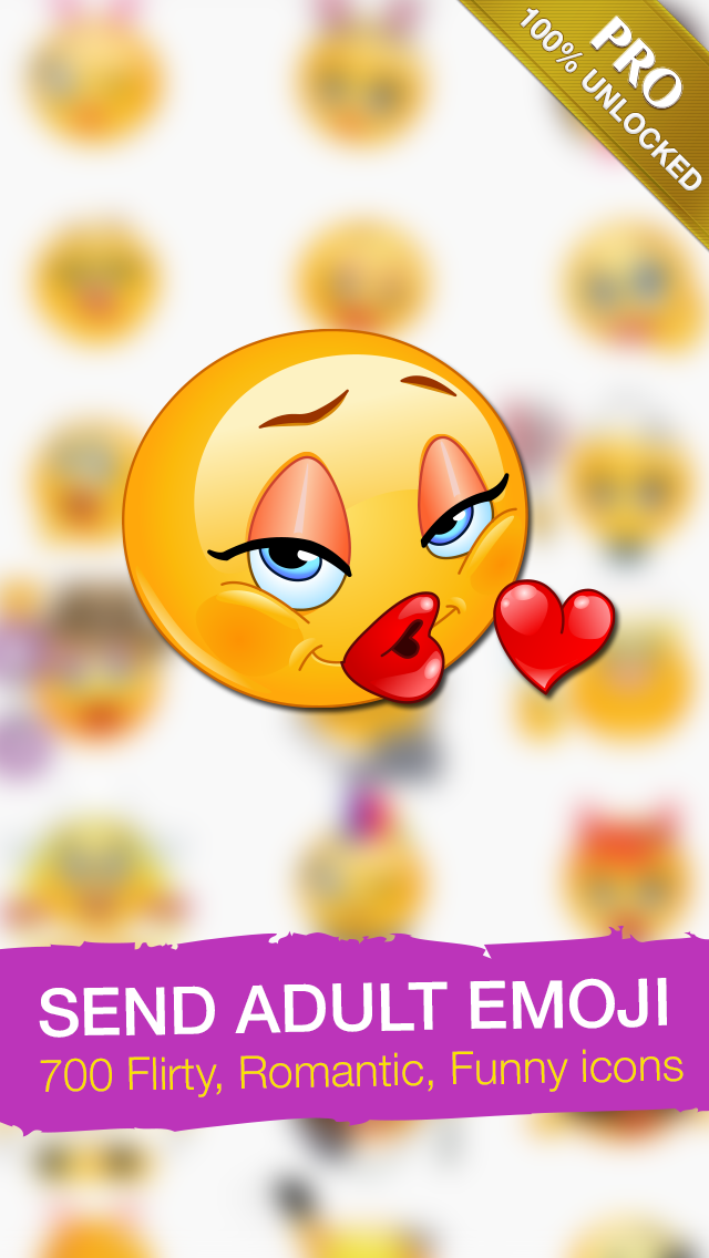 Screenshot #1 pour Adult Emoji Icons PRO - Romantic Texting & Flirty Emoticons Message Symbols