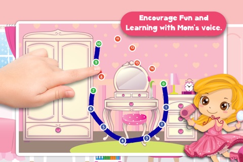 Kids Makeover Puzzle Teach me Tracing & Counting - girls dress up princesses with make-up and earrings screenshot 4