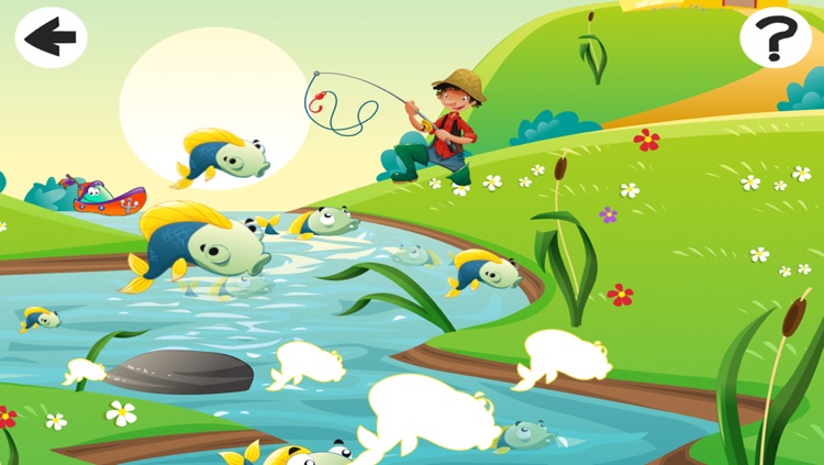 A Fish-er-man-s Learn-ing Game For Small Kid-s: Teach-ing Sort-ing and Puzzle with animal-s