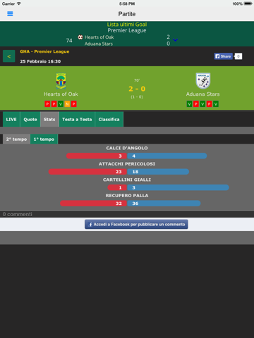 Diretta365 - Football Livescores iPad screenshot 4 - Sports app