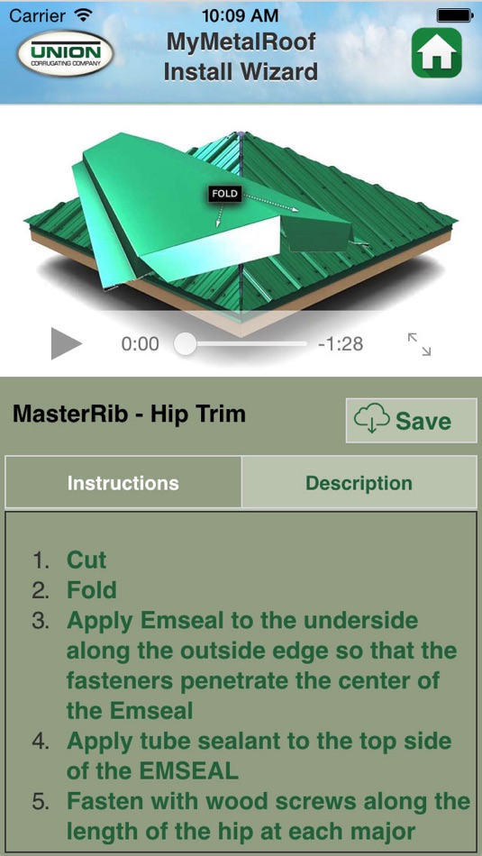 #3. MyMetalRoof - Install Wizard (iOS) Podle: Artizen Studio