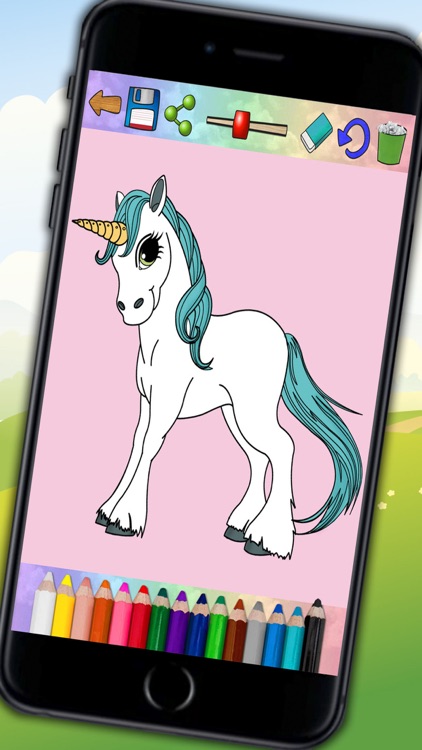 Unicorns and ponies - drawings to paint and coloring book screenshot-4