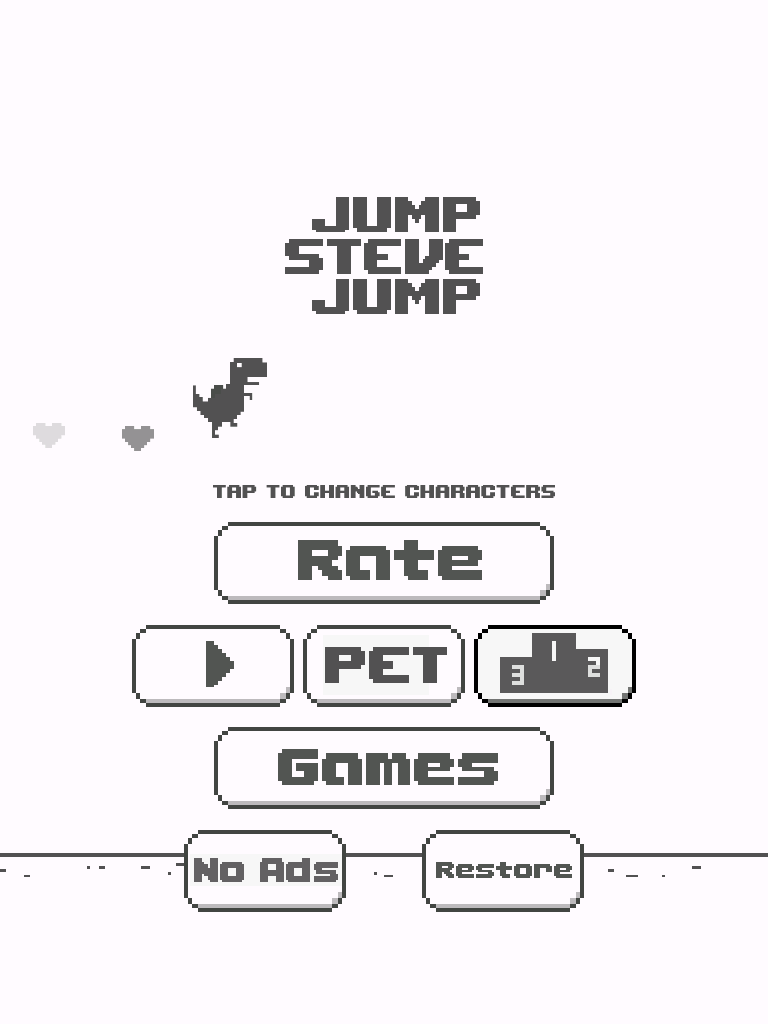 Jump Steve Jump - 8-bit Dinosaur Journey Widget Game