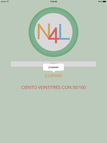 NAL - Números a Letras iPad screenshot 4 - Productivity app
