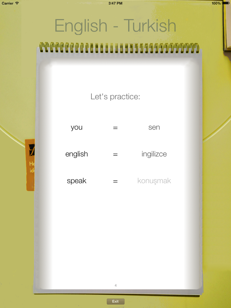 Turkish Vocabulary Trainer