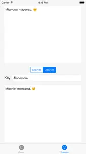 Crypto: Cæsar and Vigenère ciphers screenshot #3 for iPhone