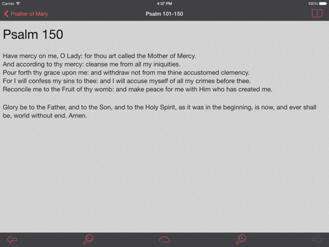Catholic Psalter of the Blessed Virgin Mary Lite iPad screenshot 4 - Utilities app