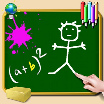 Schoolbord voor iPhone en iPod - schrijven, tekenen en notities maken - gekleurd krijt - behang groen, wit, zwart of foto