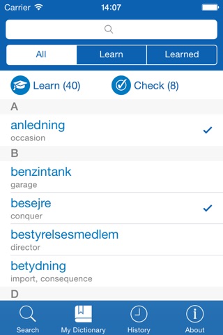 Danish <> English Dictionary + Vocabulary trainer screenshot 3