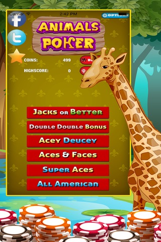Wild African Animals Ace Poker Deluxe - Texas Holdem Style Casino Card Game! screenshot 2