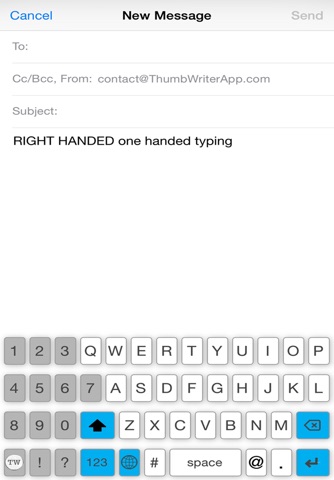 ThumbWriter One Handed Keyboard screenshot 2