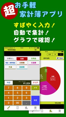 楽らく家計簿アプリ「らけいぼ」で簡単支出管理！のおすすめ画像1