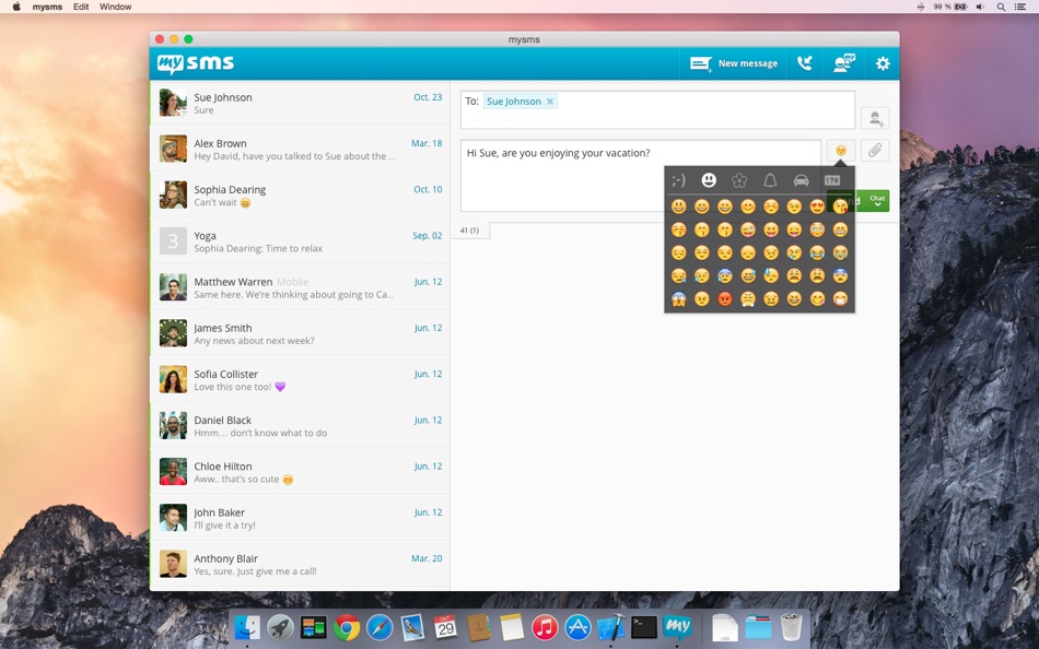 #2. mysms - SMS Texting & Sync (macOS) 来自: Up to Eleven