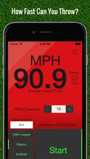 baseball pitch speed - radar gun iphone screenshot 1
