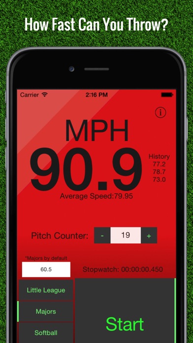 Screenshot #1 pour Baseball Pitch Speed - Radar Gun