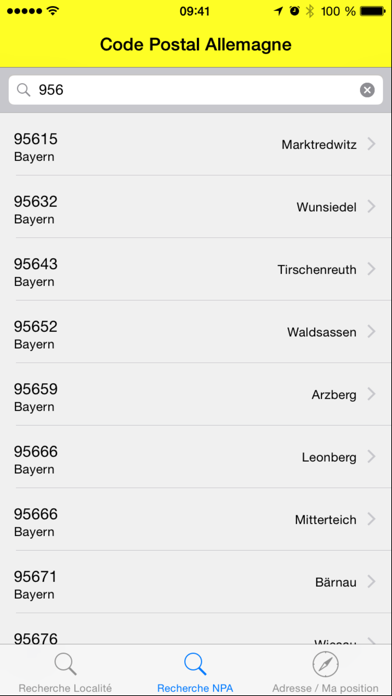 Screenshot #2 pour Code Postal Allemagne