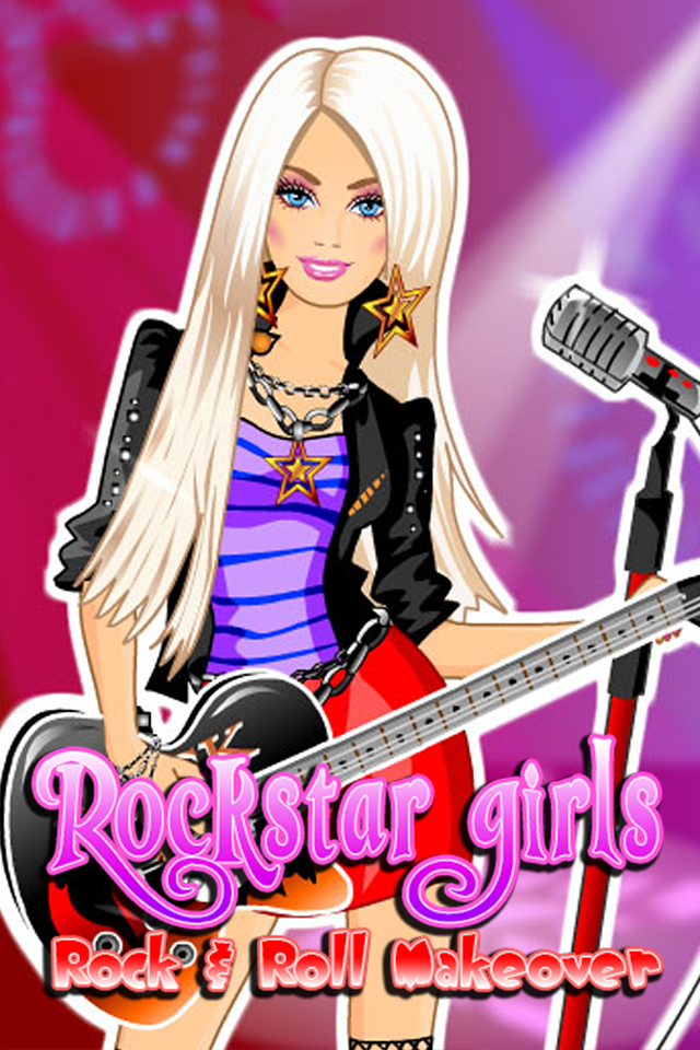 Rockstar Girls Rock  Roll Makeover Club Crazy High Fashion Band with Guitar, Jeans  Music