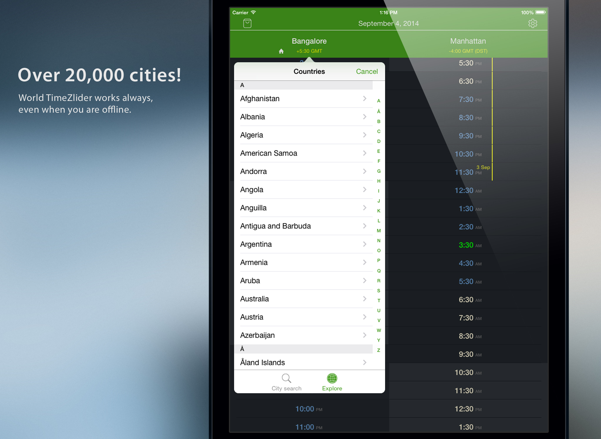 World TimeZlider - Convert time, schedule and share