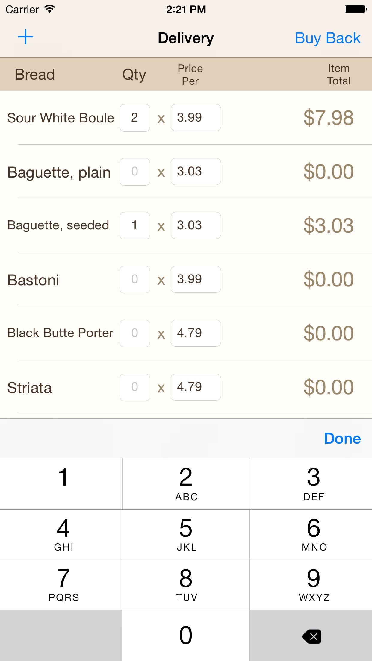 Screenshot 1 of Easy Bread Invoice
