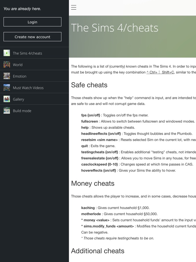 CHEATS for the Sims 4 on the App Store