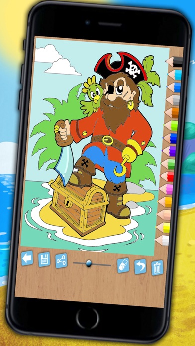 Screenshot #1 pour Peindre des pirates -jeu éducatif de coloriage de pirates pour garçons et filles de 1 à 6 ans