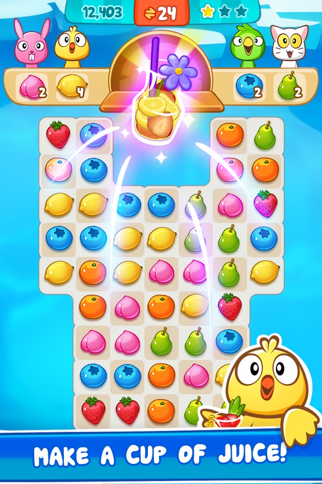 Panda Juice - matching 3 fruit land puzzle adventure screenshot 2