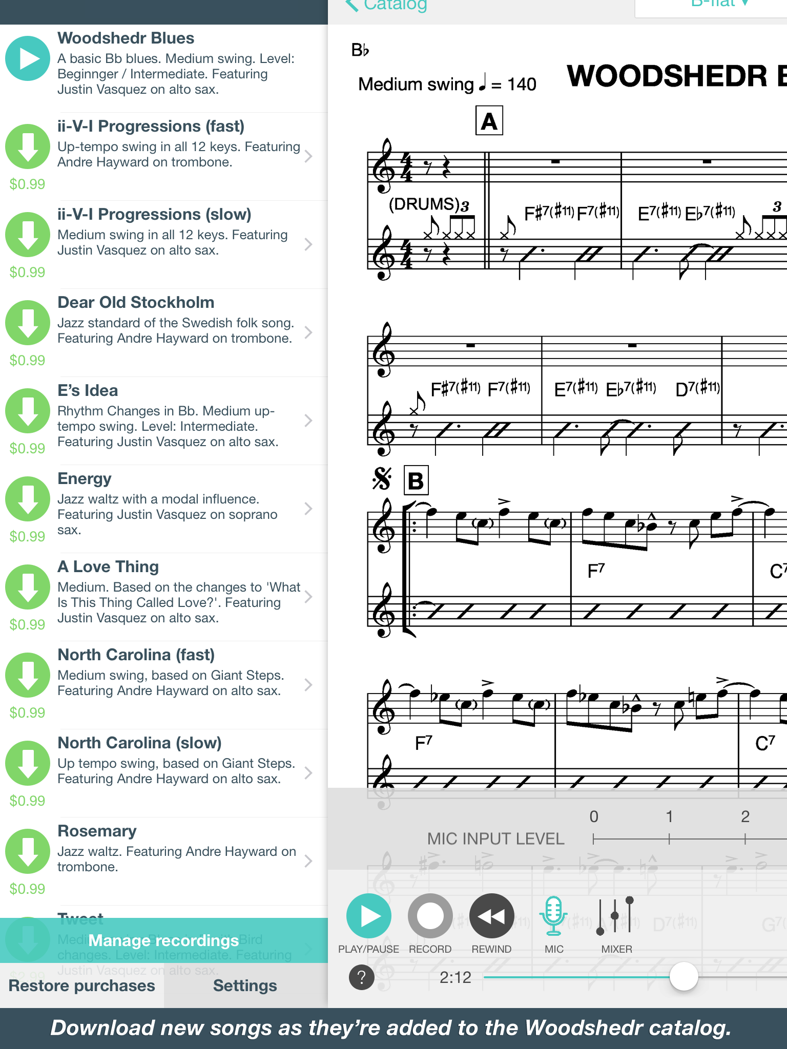 Woodshedr - Jazz PlayAlong screenshot 9