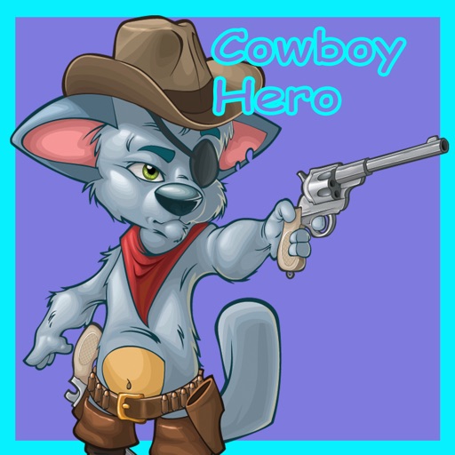 Cowboy hero, save the bank against thieves icon