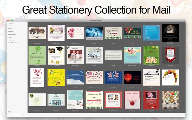 Stationery for Mail on the Mac App Store